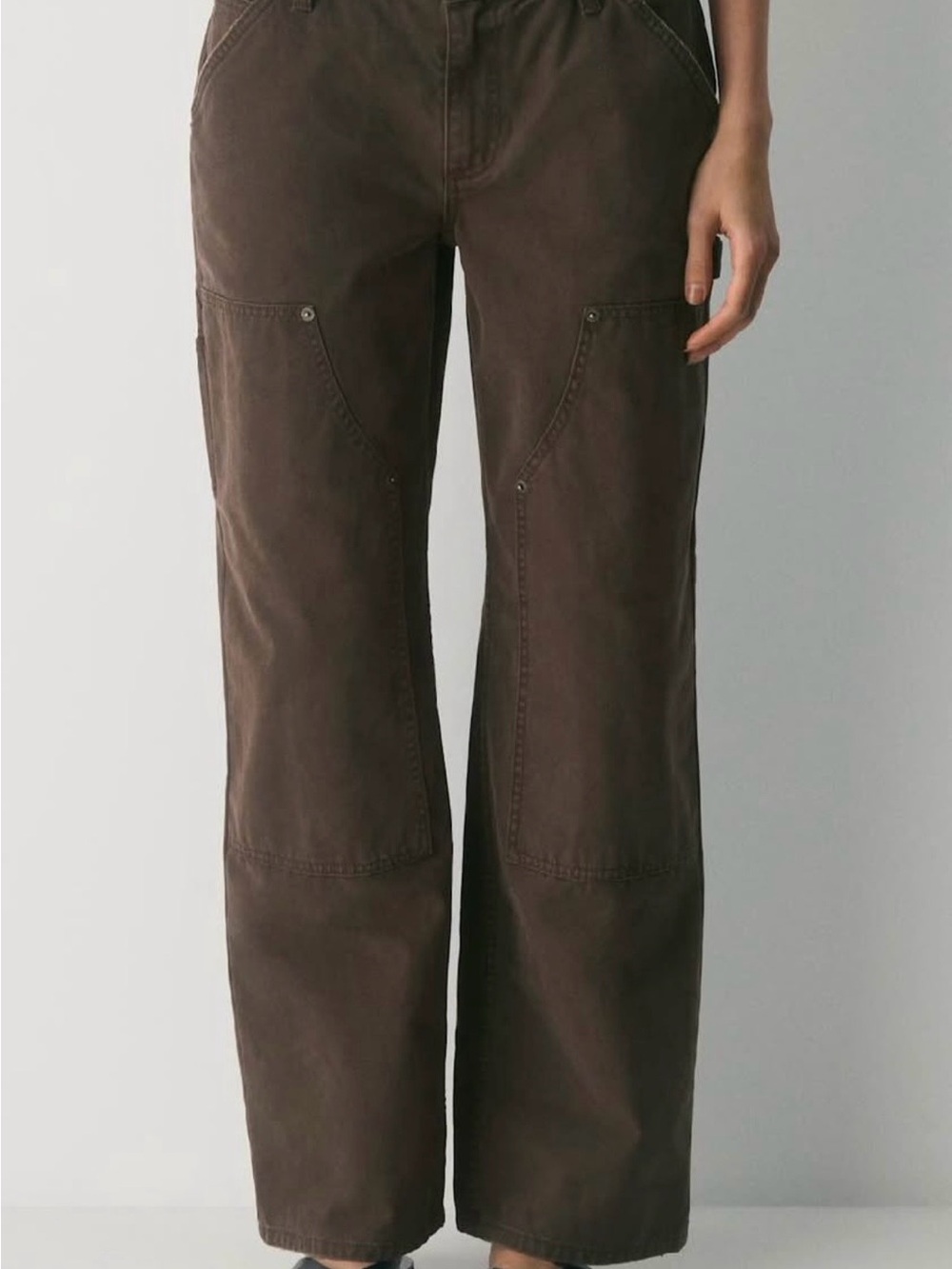 TNA Brown High-Waist Utility Pants